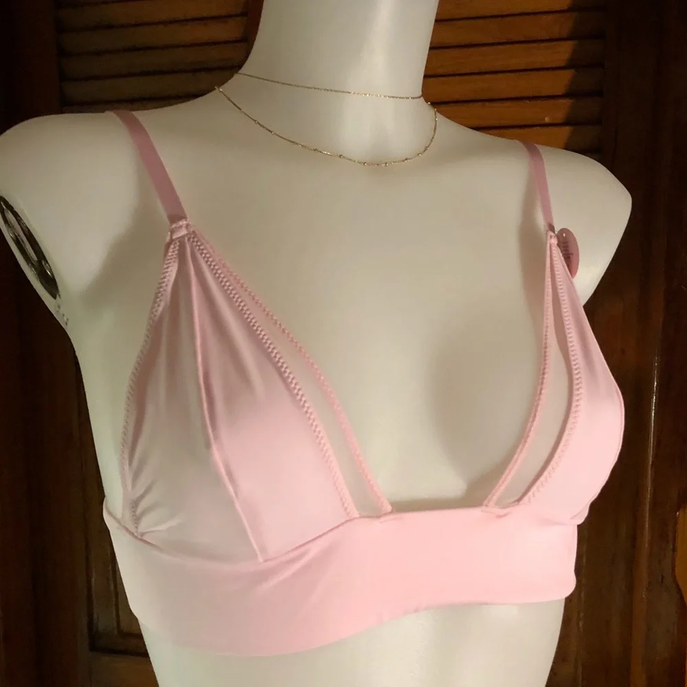 Pink mesh bralette nwt size medium